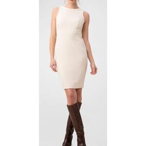 Trina Turk Petit Rouge Seamed Sleeveless Dress in Cream Size 6 NWOT